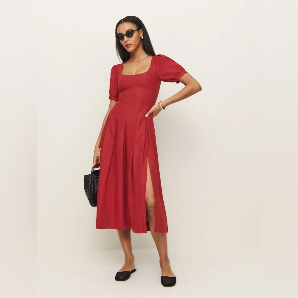 Reformation Red Midi Dress